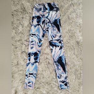 FABLETICS Abstract Blue and Black Leggings XS